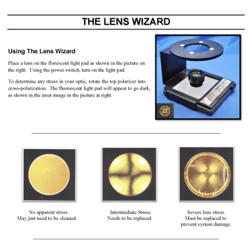 Lens Wizard (for CO2 Lasers) | Focus Lens Wizard (for CO2 Lasers)

Determine any stress in your optic with the lens wizard